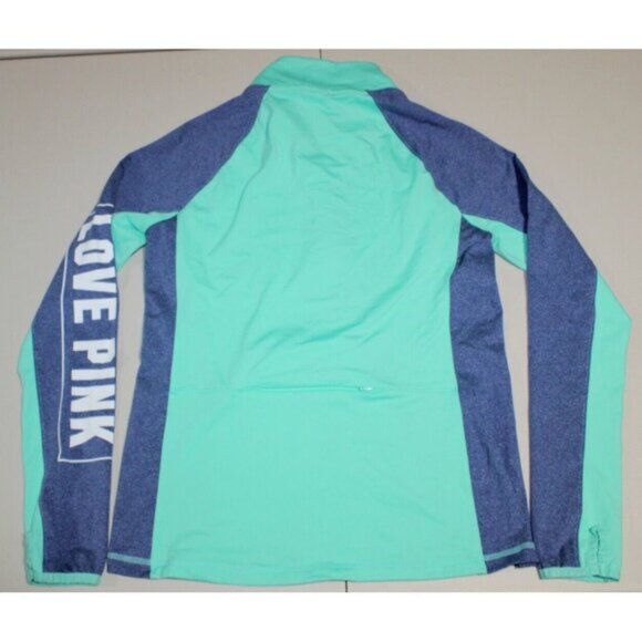 Women PINK Victoria's Secret Ultimate Thumbholes 1/4 Zip Pullover Medium Green - Picture 8 of 10
